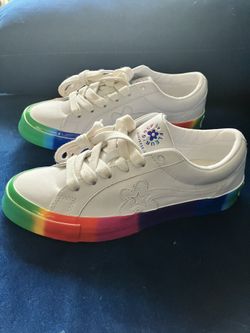 Size 6.5 Converse One Star OX x Golf Le Fleur Rainbow