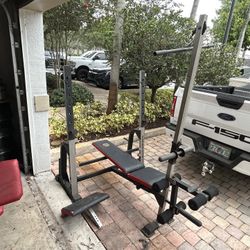 Home Gym Bench Lat Pulldown Preacher Pad Exercise Complete Set 
