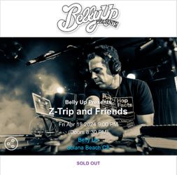 DJ Z-Trip Tickets 4/19 Belly Up Solana Beach