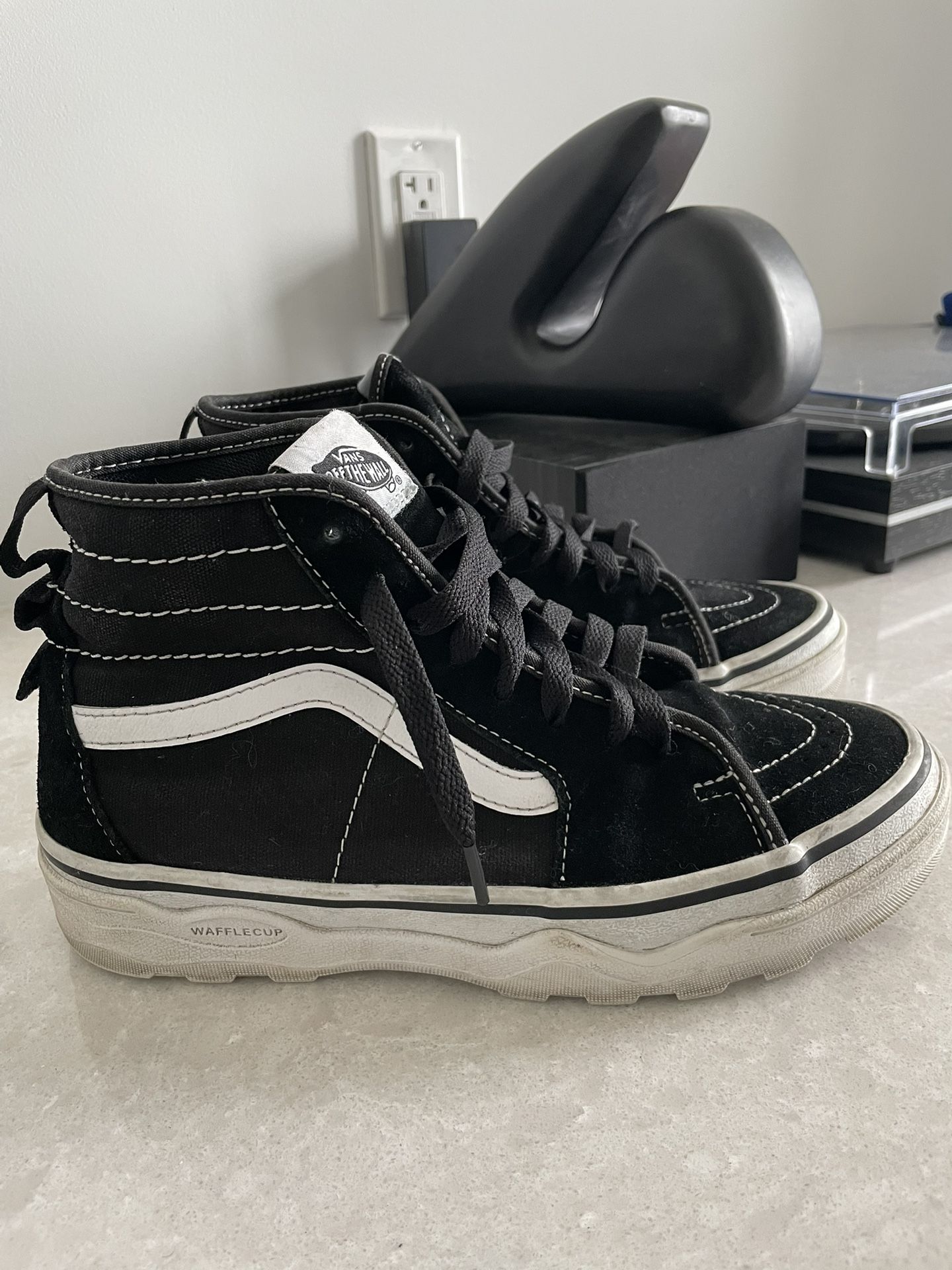 Vans Ultracush Waffle cup high top black white shoes | Women Sz 8