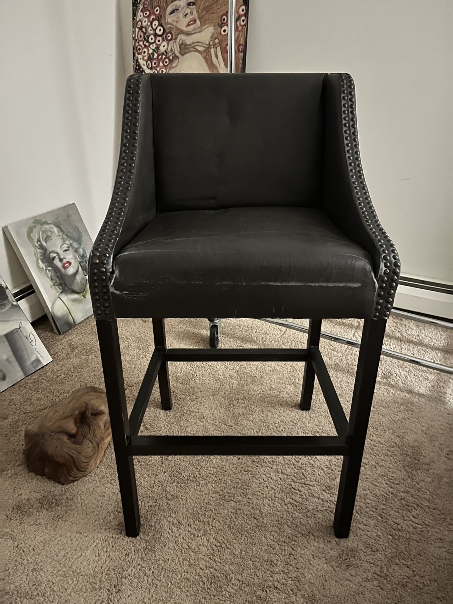Leather Antique High Chair