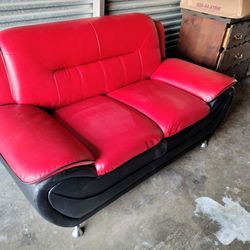 Red And Black Loveseat