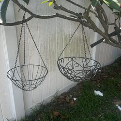 Two  wire hanging plant holders
