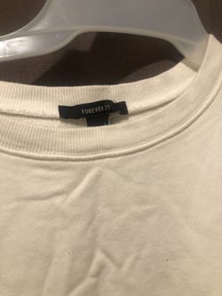 White Shoulder Ruffle Sweater 