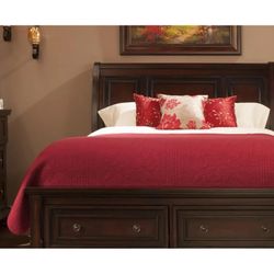 Queen Sleigh Bed w/storage & Night Stands 