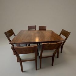 Wood Dining Table Set – Seats 6