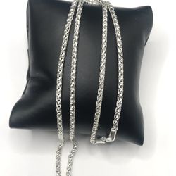 925 Sterling Silver Wheat chain Men’s Necklace Size 22”