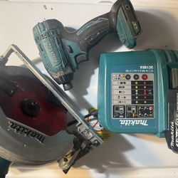 Makita Drill Saw Batery And Charger 