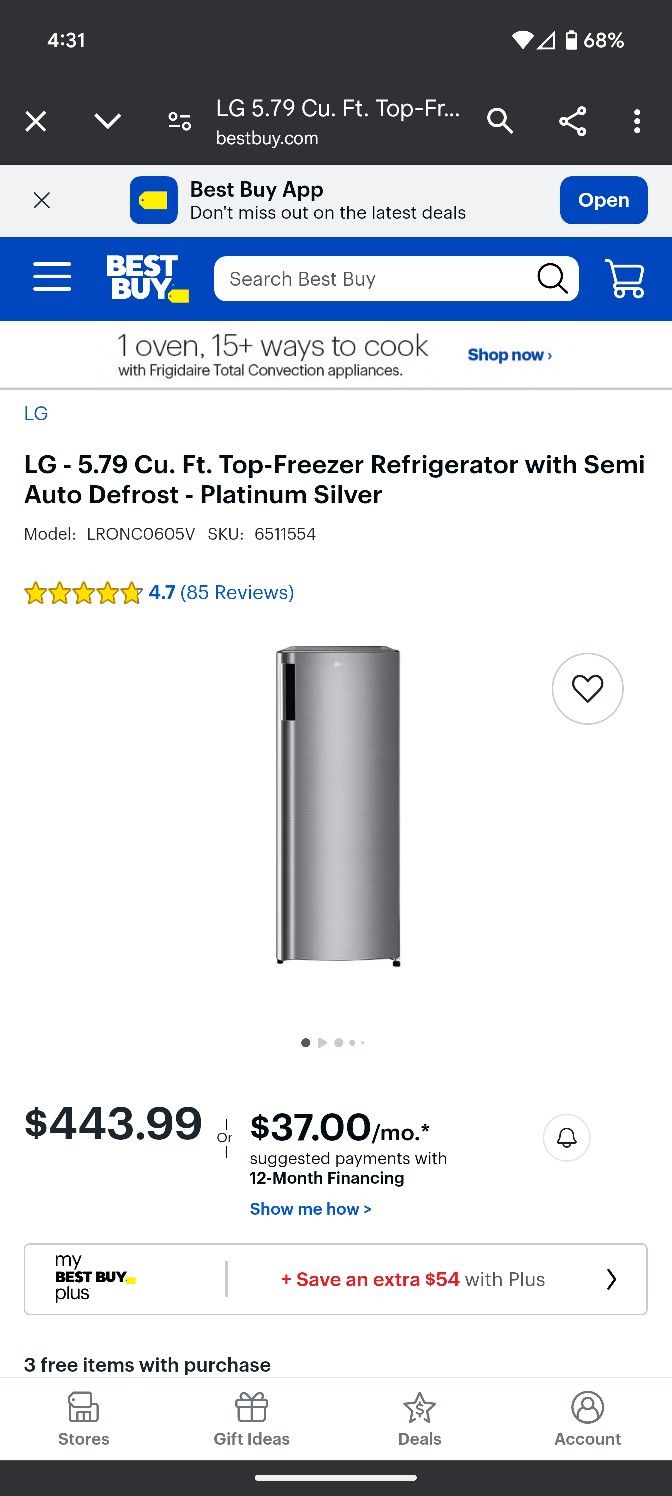LG 5.79 CU FRIDGE BRAND NEW IN BOX