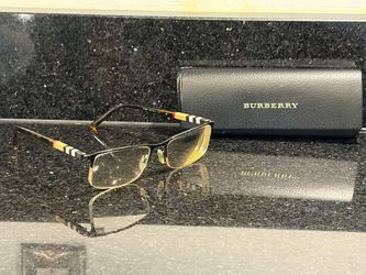 Burberry Italy Half-rim Metal Frames B1282 with Case Color 1008 Size 55-18-145
