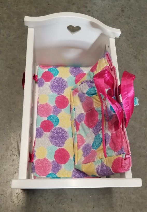 American Girl Bitty Baby Doll Bed and Diaper Bag $75