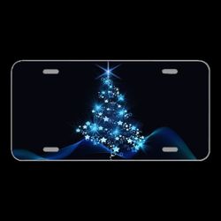 License Plare Novelty Car Front Christmas Blue Black Christmas Motif