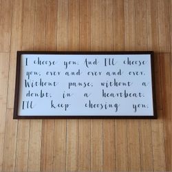 Choose You Wood Frame Art