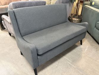 NOBLE HOUSE Dark Grey Fabric MCM Style Settee