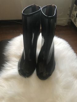 Clear black half boots