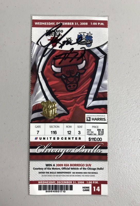 Three Bob Love #10 autographed Chicago Bulls tickets