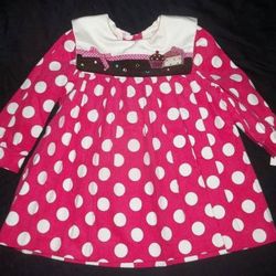 NWT Rare Editions Baby Girl 18M Fuchsia Polka Dot Cupcake Cake Dress 18 Months BIRTHDAY