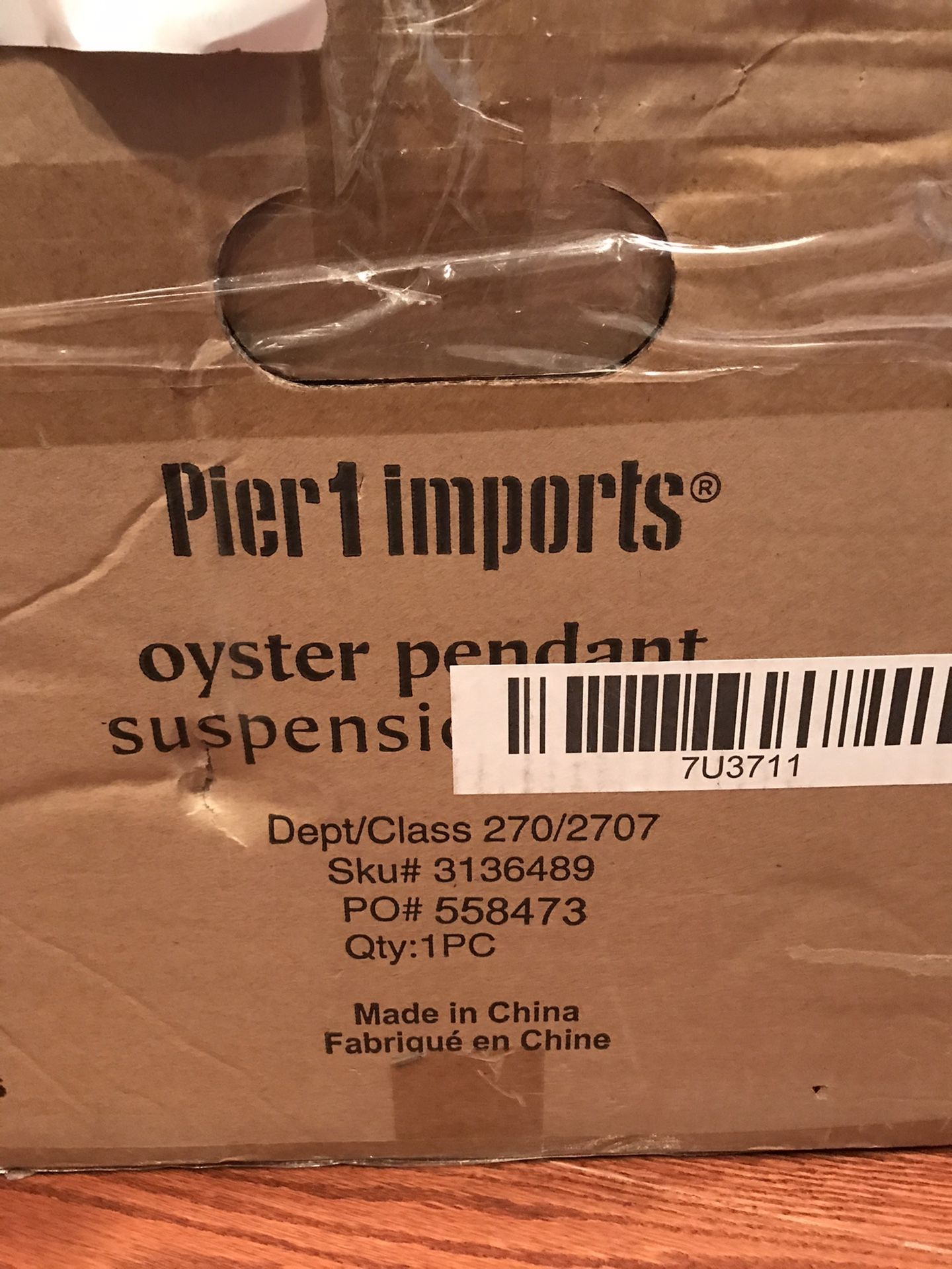 Pier 1 imports oyster pendant suspension huitres NIB