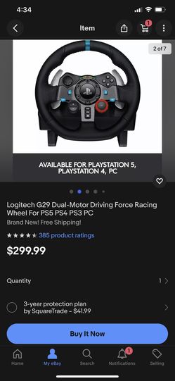 Logitech G923 Racing Wheel And Pedals For PS5/4 And PC With