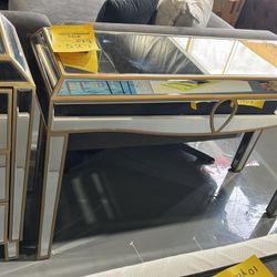 CONSOLE TABLE MIRROR GOLD