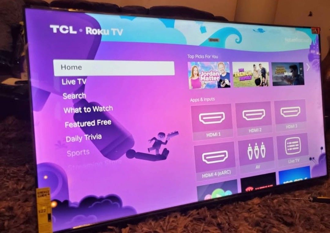 55" TCL Roku Smart Tv 4k New Out Box Come With Mount Set. & Sounbar Subwoofer Same Brand. Tv Has Great Quality Pics No Scratch