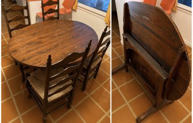 Antique Dining Table That Folds Flat