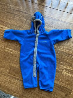 Columbia baby fleece jacket Coat Bunting Snowsuit Blue 6 Months