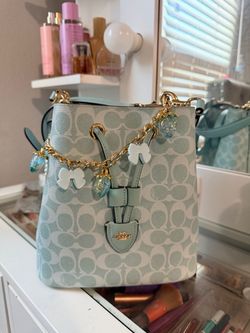 Coach blue canvas bucket
