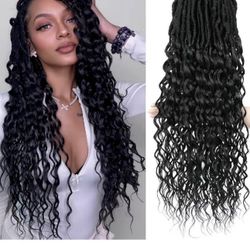 Deep Faux Locs Crochet Hair Goddess Locs Crochet Hair for Women Faux Locs with Curly Ends Pre Looped