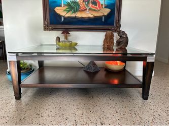 Wood and glass table