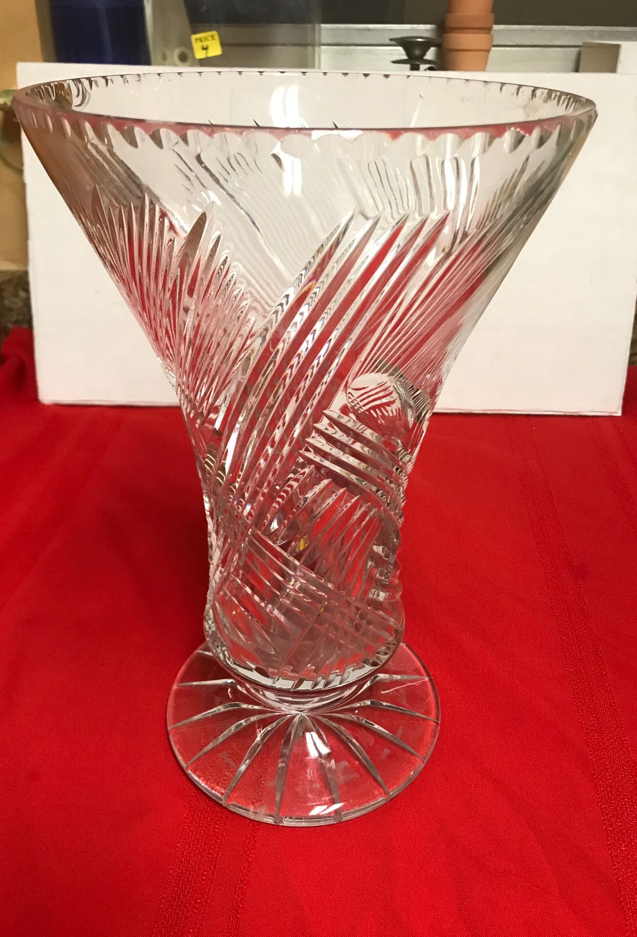 Crystal vase 13” tall