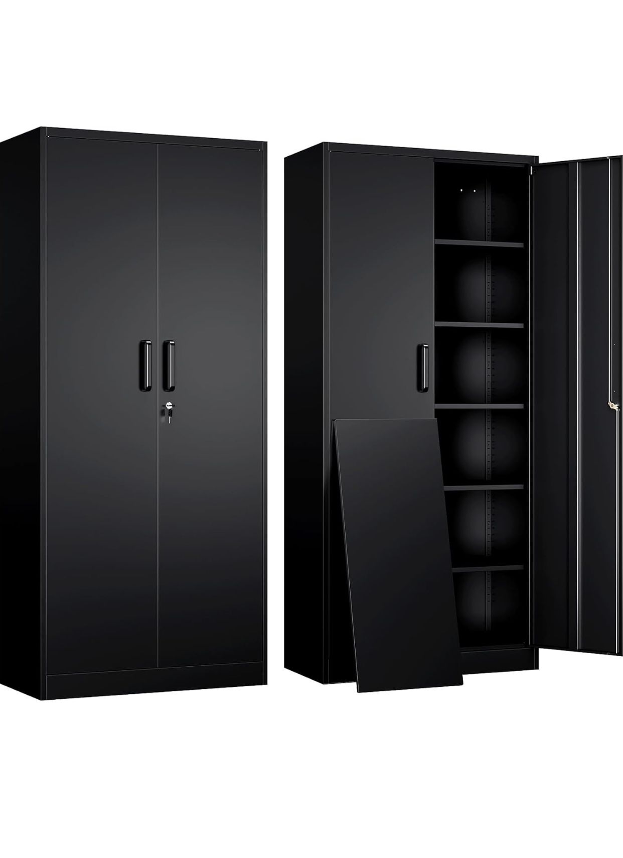 Metal Garage Storage Cabinet with 2 Doors and 5 Adjustable Shelves