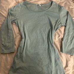 Uniqlo Light Green 3/4 Sleeve Top S