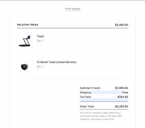 Peloton Tread Treadmill – Like New – Rarely Used