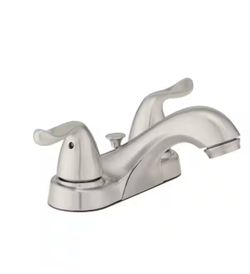 Glacier Bay Constructor 4" Centerset Double Handle Bath Faucet Brushed Nickel
