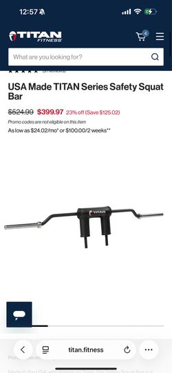 USA Made TITAN Series Safety Squat Bar