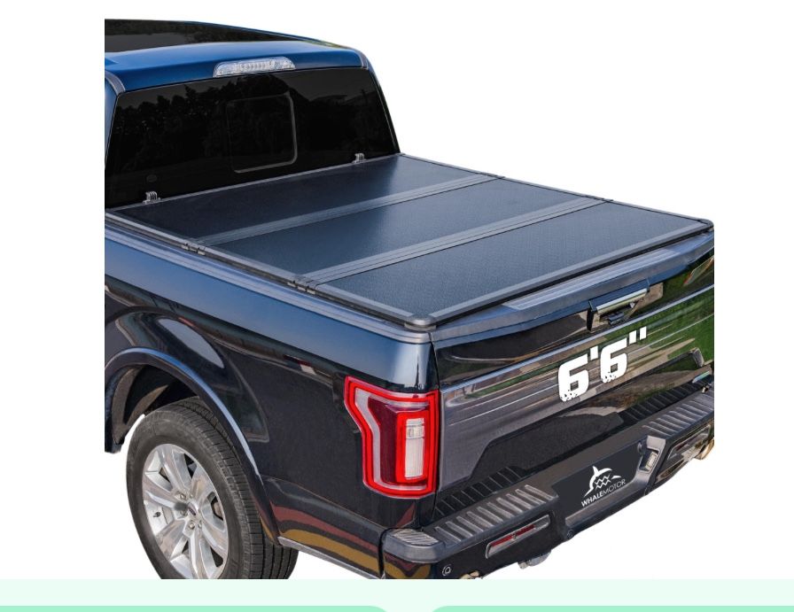 Hard Folding Truck Bed Tonneau Cover Compatible With Ford F150 F-150 2004-2014 6.5 Ft Standard Box, Tri Fold Style