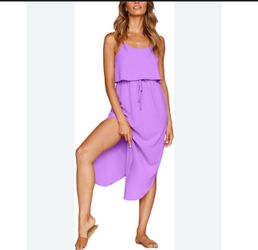 Adjustable Strappy Split Summer Casual Midi Dress