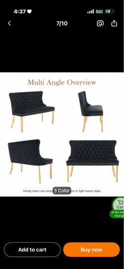 45.6" Velvet Dining Bench, 2-Seat Wingback Upholstered Bench With Tufted Back & Nailhead Trim, Golden Stainless Steel Legs, Small Loveseat For Dining 