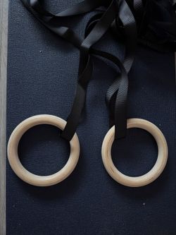 Wooden Gymnastic Rings with Straps