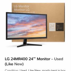 LG 24” Monitor (24MR400) - 100Hz AMD