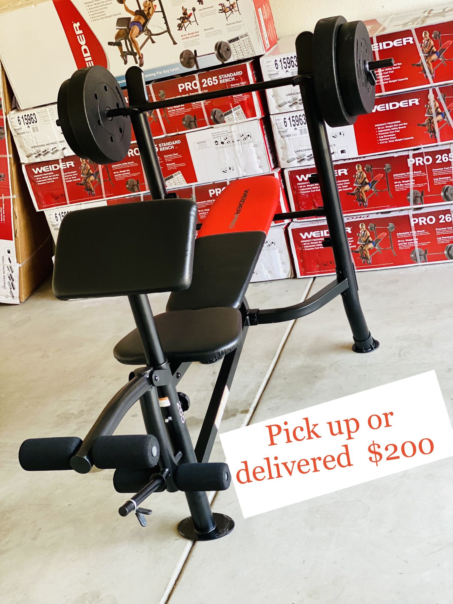 BENCH PRESS W WIEGHTS (FULL SET) $200