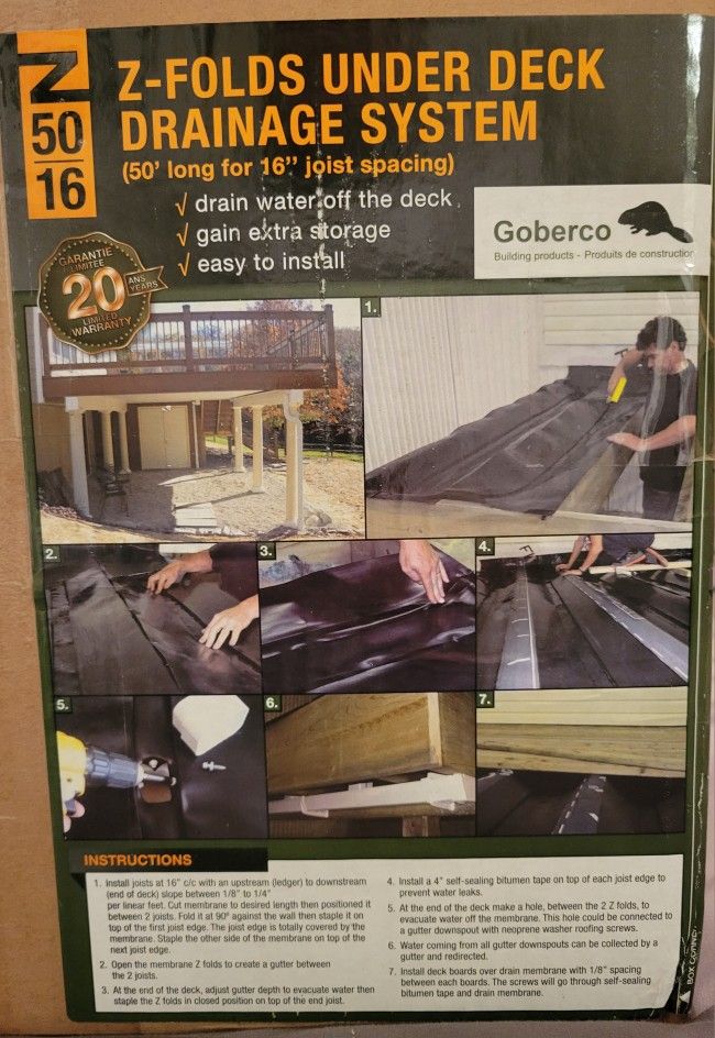 Z Folds Under Deck Drainage System (Goberco)