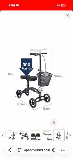 Steerable Knee Walker Drive medical dual pad and basket manual