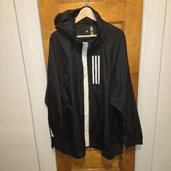  Adidas Men's 2XL Black Windbreaker Jacket