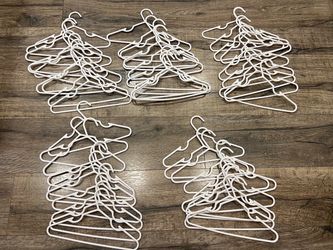 Toddler white plastic clothing hangers 50 total