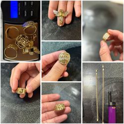 5 10k Gold Rings & 2 10k Gold Bracelets 