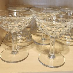 Fostoria American Clear Set Of 8 Champagne Tall Sherbet Glasses 