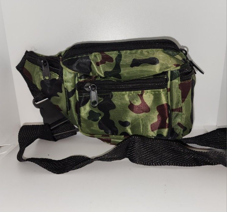 camo print small waist bag fanny pack