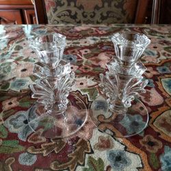 Vintage Glass Candle Holders